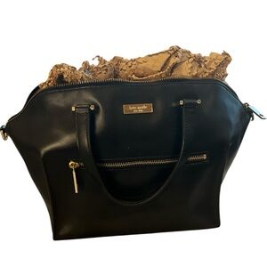 Kate Spade Parliament Square black leather satchel